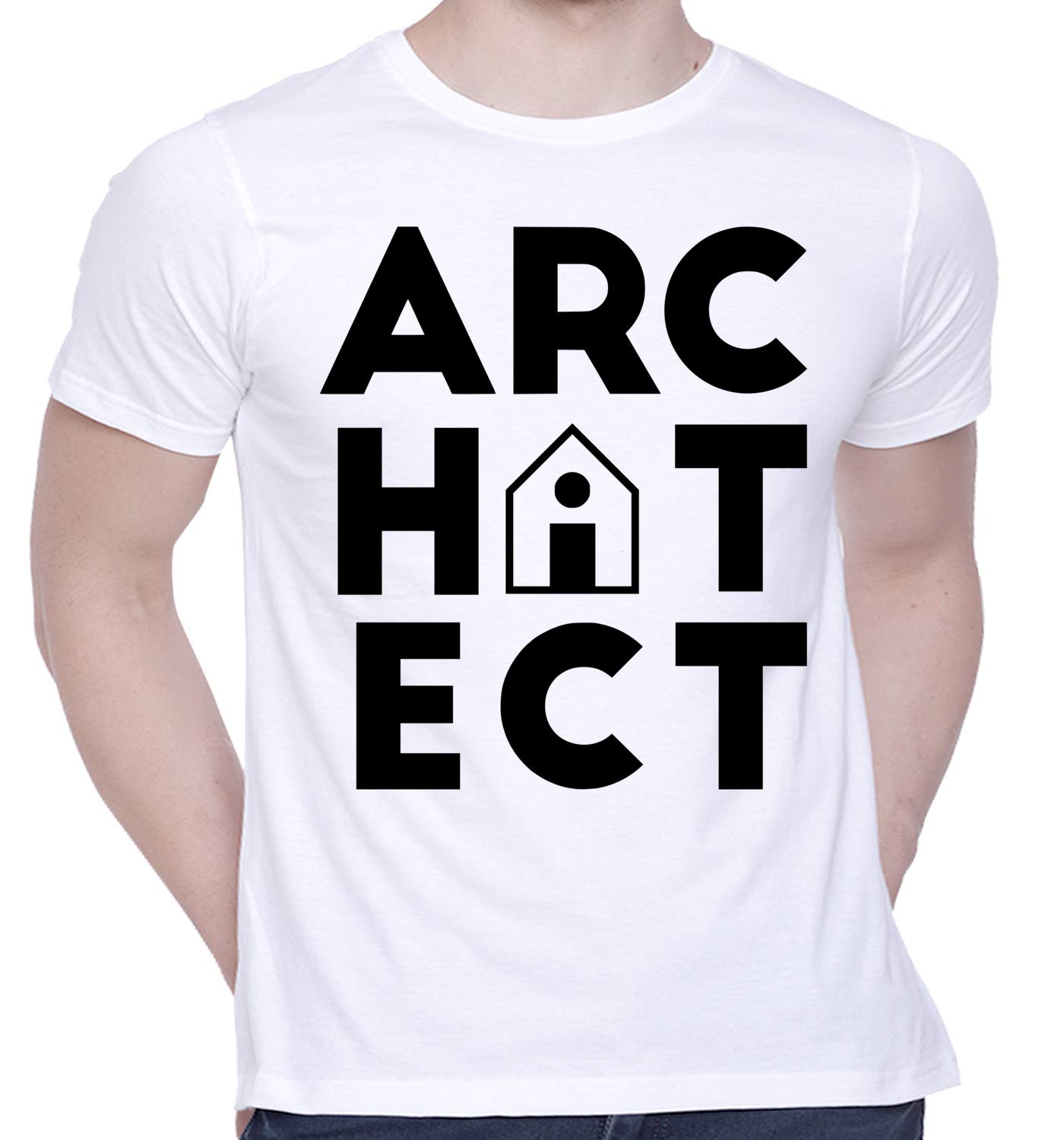 CreativiTGraphic Printed T-Shirt for Unisex Architect Tshirt | Casual Half Sleeve Round Neck T-Shirt | 100% Cotton | D00777-5