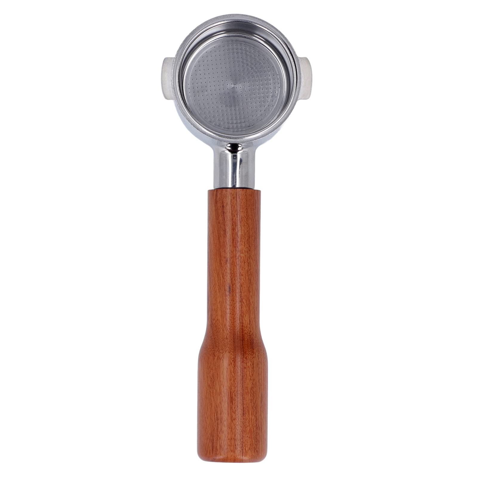 Uchwyt filtra 51 mm, 2 uszy, bez dna, bez dna, uchwyt filtra do kawy z uchwytem, ze stali nierdzewnej, bez dna, do ekspresów do kawy Delonghi EC0310 i ekspresów do kawy (C1