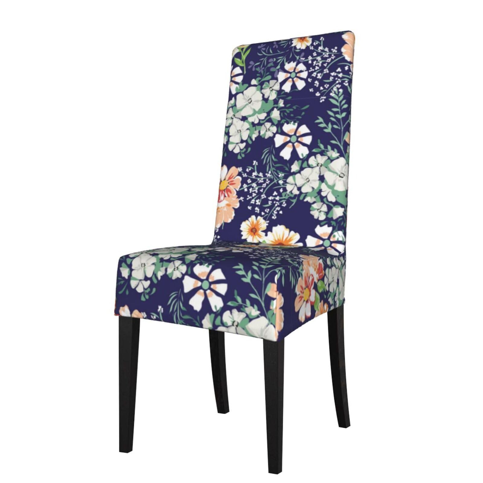 LKYMOH Beautiful Flower Garden Floral Petal Leaves Meadow Orange, Chair Covers Stretch Chair Slipcovers for Dining Room, for Party Pet Protection Universal Fit Soft Polyester