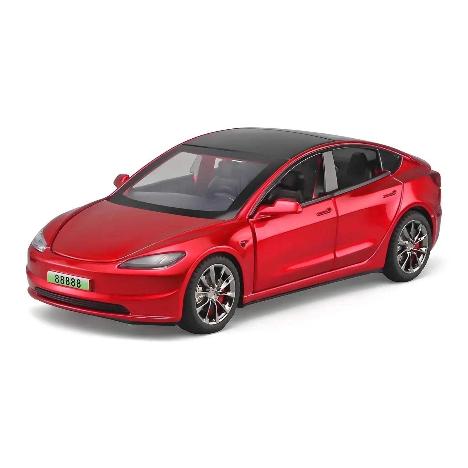 1:32 for Tesla for Model 3 Simulation Alloy Metal Casting Car not include batteries(Red)