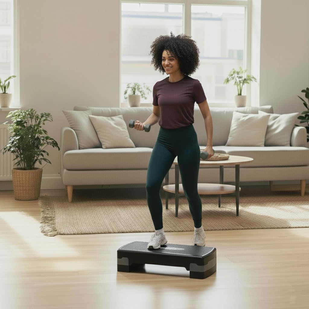VirtuFit Essential Aerobic Fitness Planche à stepper réglable en hauteur et antidérapante pour aérobic, gymnastique et fitness