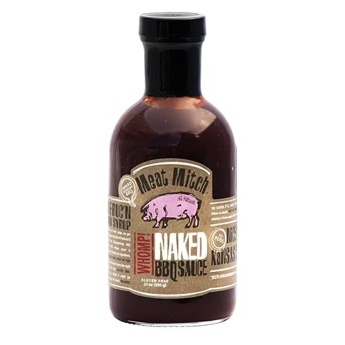 Meat Mitch Naked WHOMP! Salsa para barbacoa, 21.0 onzas, sin jarabe de maíz de alta fructosa (sin HFCS)