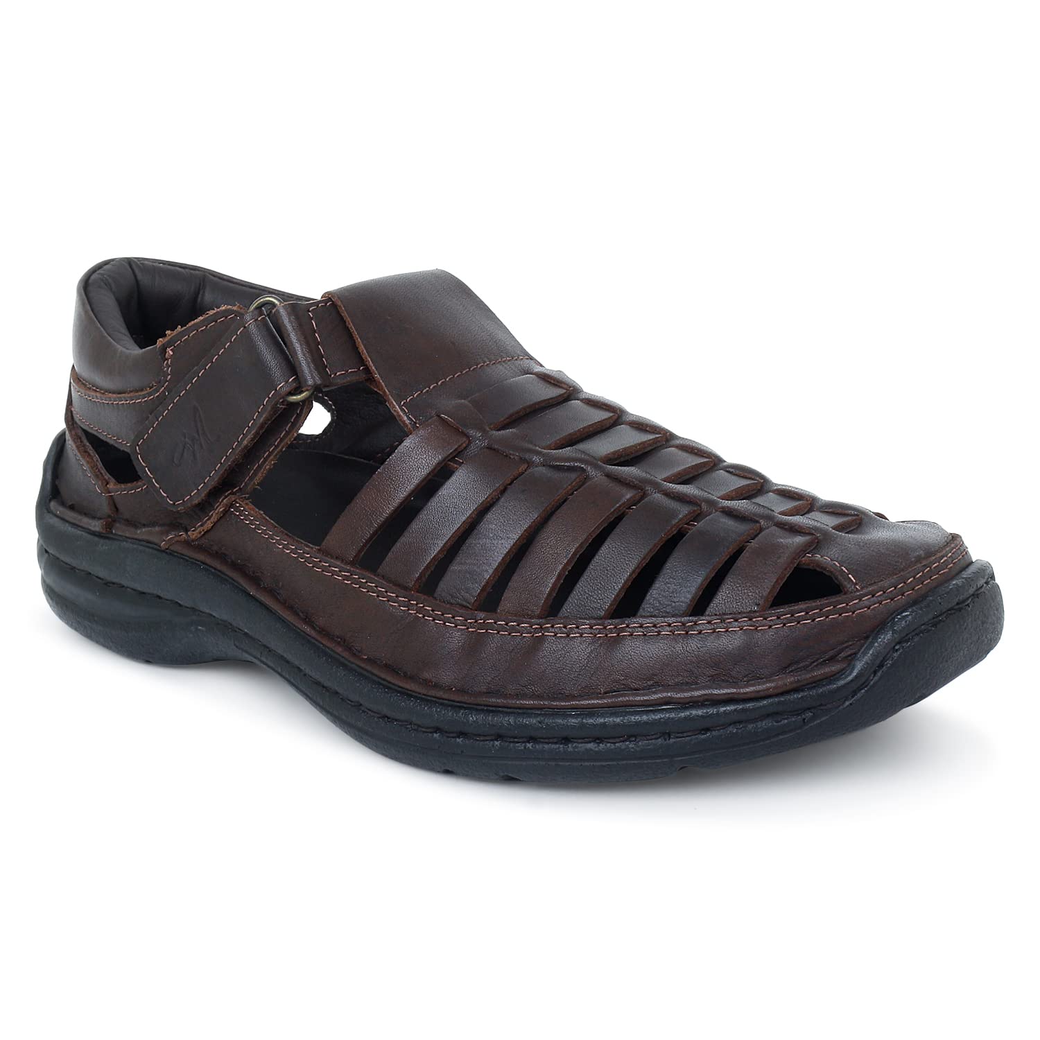 Men’s Genuine Leather Sandals | Soft Comfortable Fisherman Sandals for Men | Adjustable Velcro Strap | Breathable Outdoor Walking Sandals-image-49