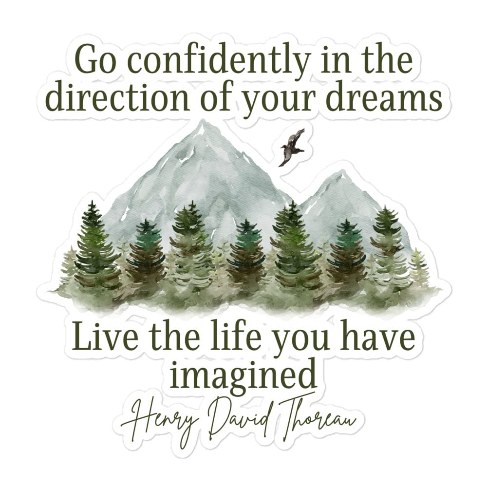 Autocollant Mural Vinyle "Go Confidently In The Direction Of Your Dreams" - Art Déco A23B, Neuf