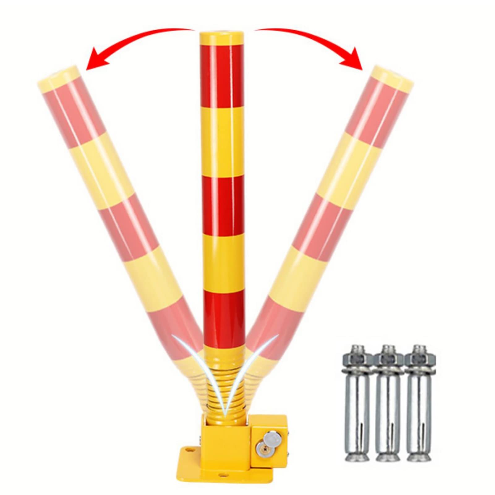 DUANHOZ Parking Barrier Bollard with Reflective Tape for Traffic Control and Driveway Safety