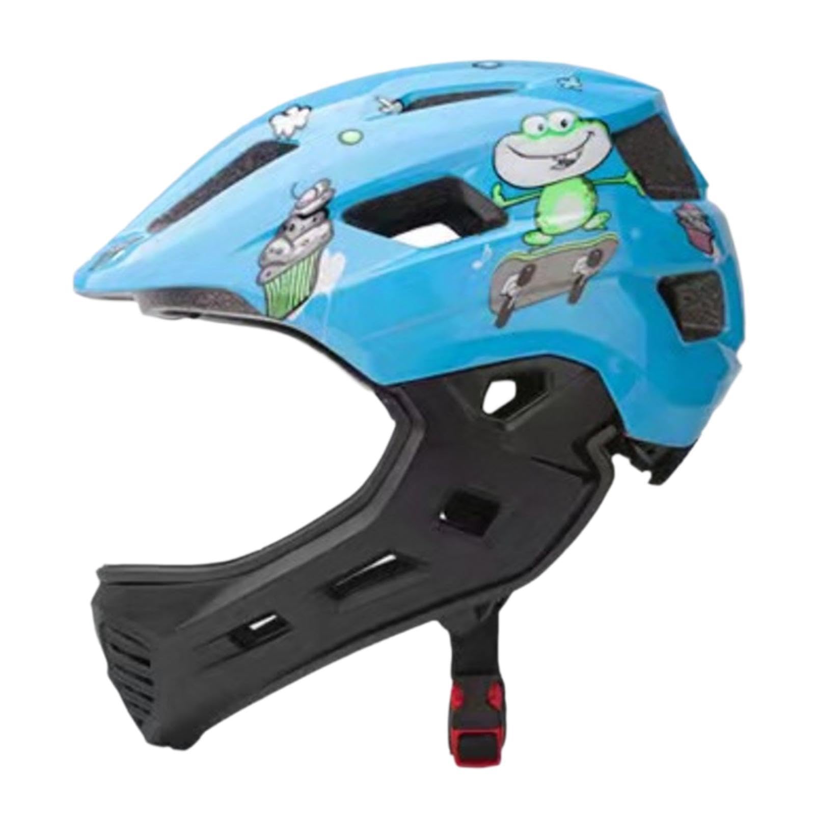 Kinder Fahrradhelm mit Abnehmbarem Kinnschutz Und Stoßfester PC Schale Leichtes Und Atmungsaktives Design für Jungen Und Mädchen Beim Radfahren Sk
