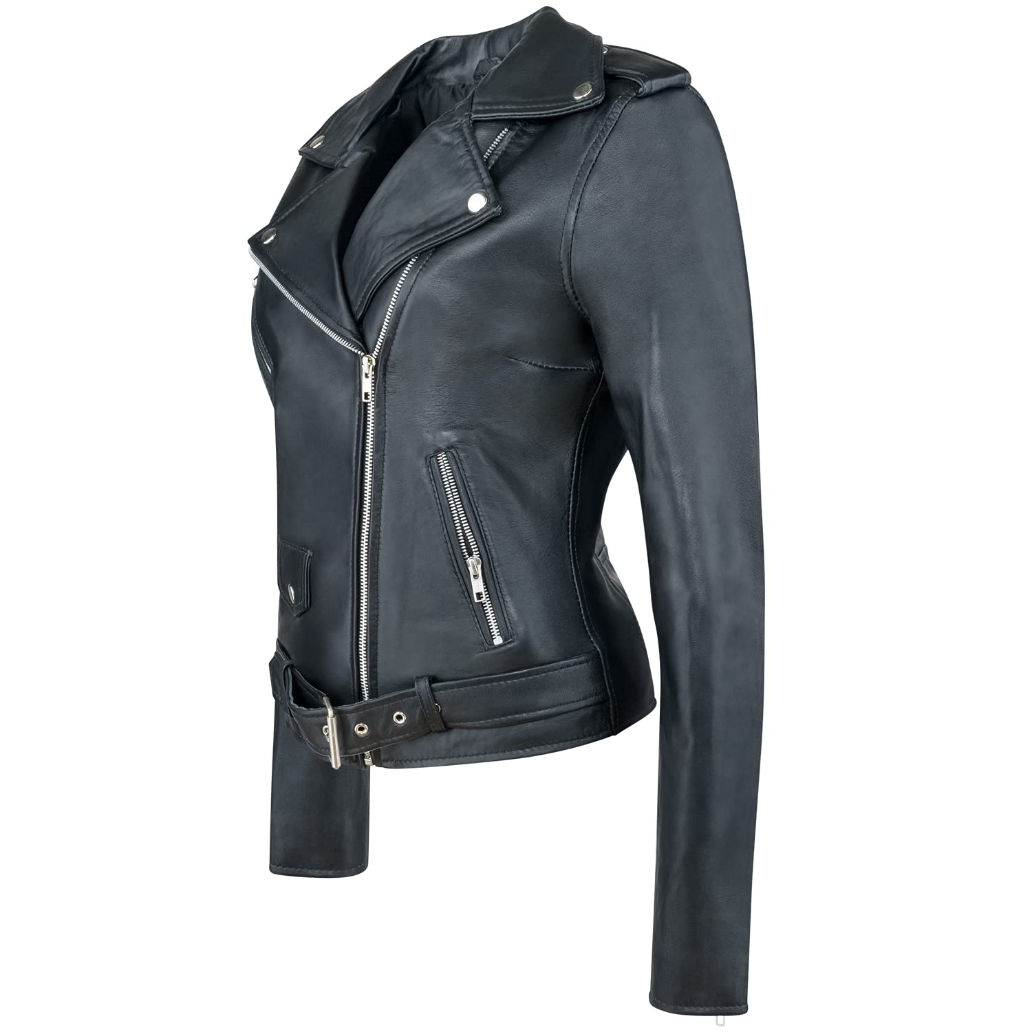 Urban Leather Blouson pour Femme en Cuir d'Agneau