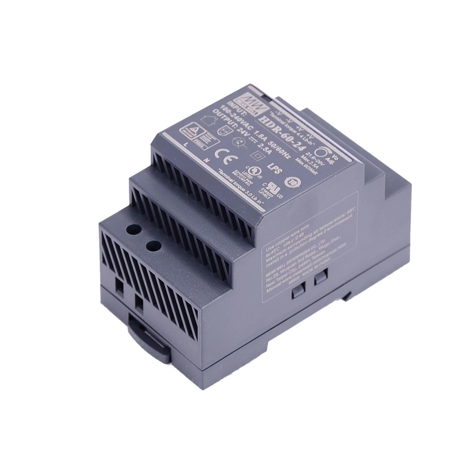 1pcs-5pcs Hutschienen-Netzteil HDR Serie HDR-60-12 5V 12V 15V 24V 48V 32W 54W 60W Ultraflacher Schritt LED-Treiber (HDR-60-24.1 Stück)