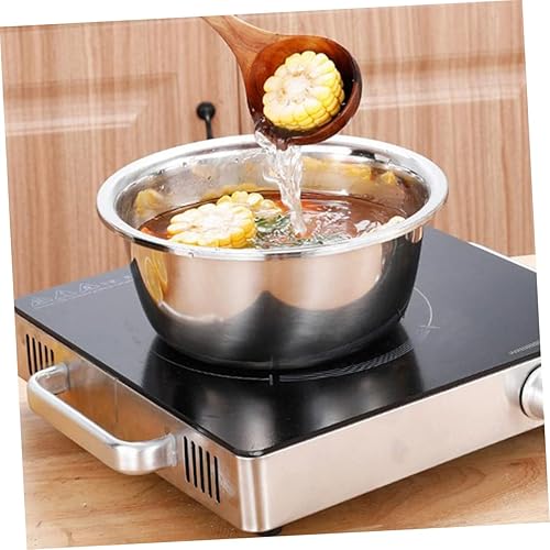 Miniatura 5 de Angoily 3pcs Olla de acero inoxidable Cuencos de mezcla de acero inoxidable Sartenes para hornear de aluminio Cuenco de mezcla de aluminio Tazón de