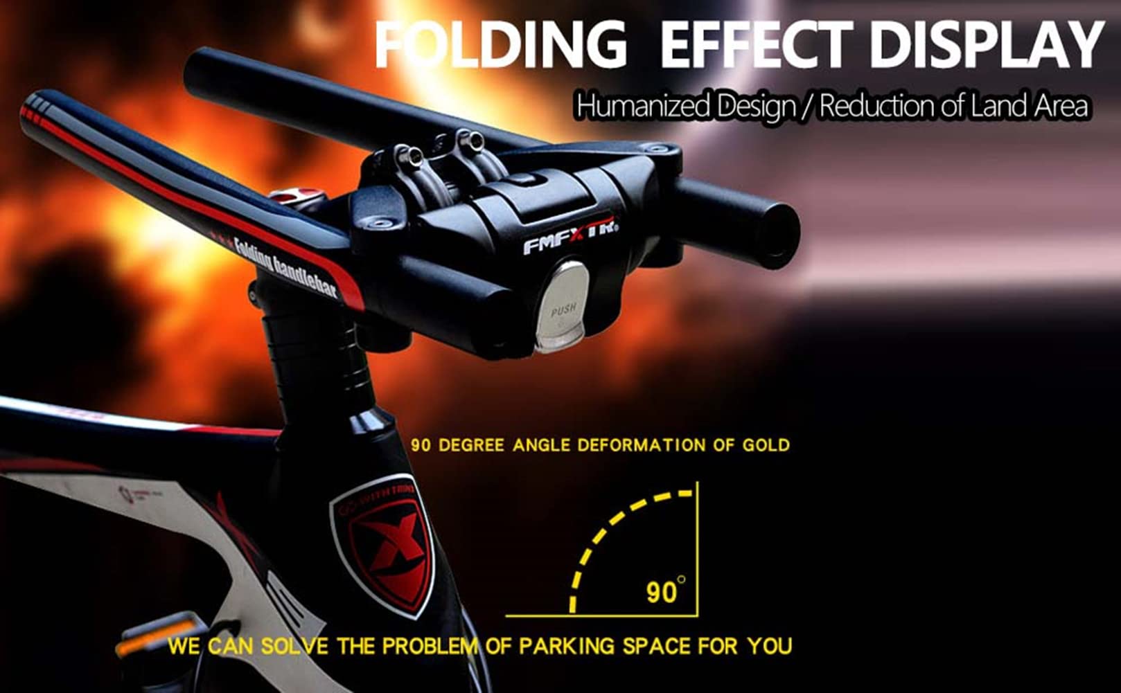 Tbest Tige de Guidon de vélo en Alliage d'aluminium Pliable à dégagement Rapide Accessoire de Remplacement