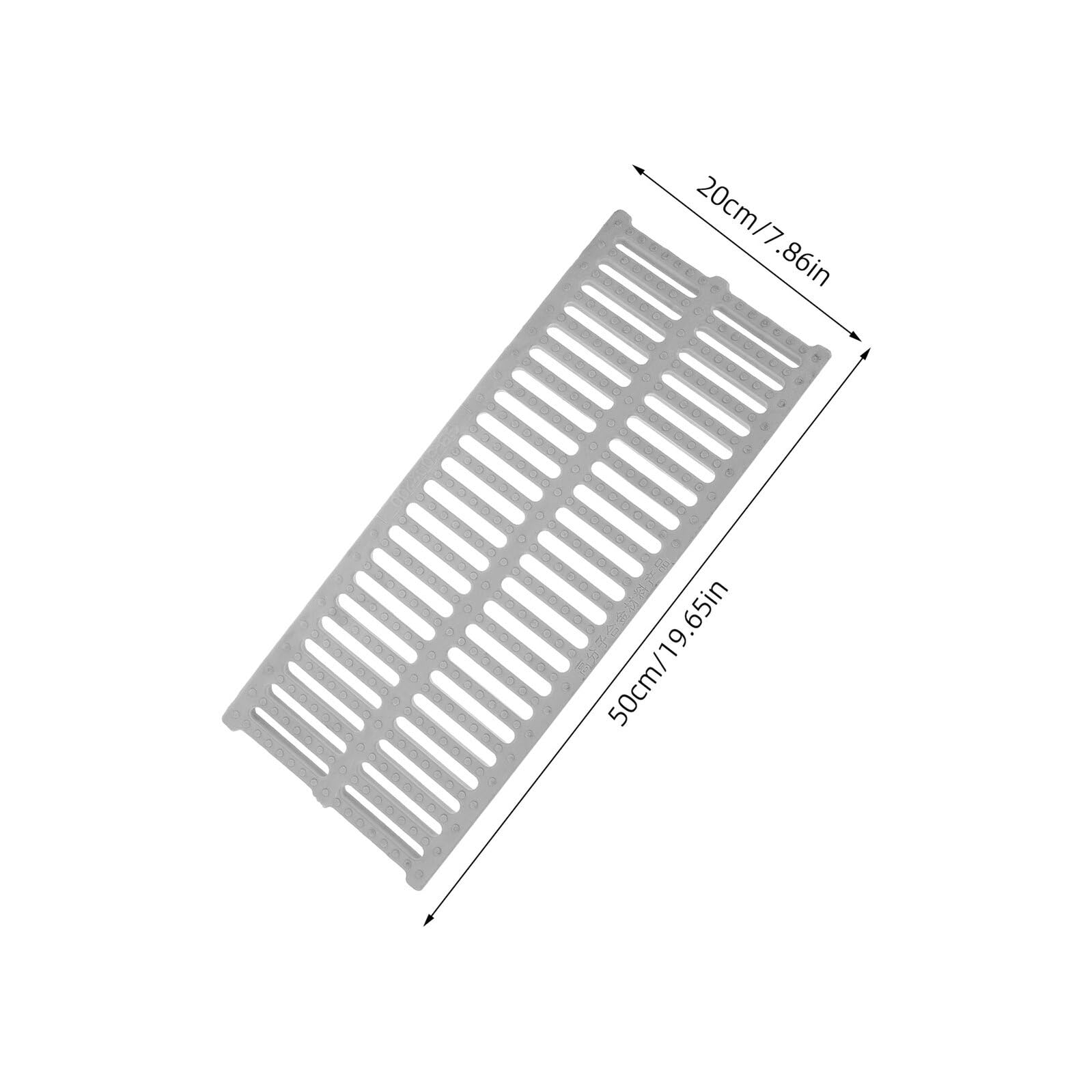 NUOBESTY Grille D’Égout en Polymère Robuste 50 X 20 CM Antidérapante pour Caniveau Extérieur Couvercle de Drainage Commercial Blanc pour Terrasse Allée Piscine et Espaces Verts
