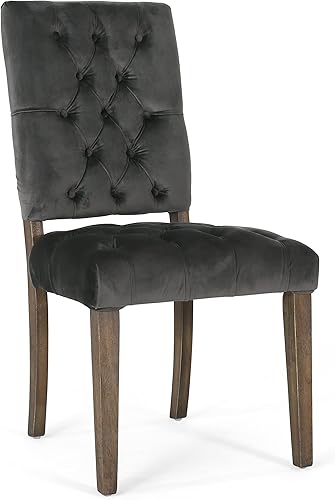 Miniatura 5 de Christopher Knight Home Carolina Velvet - Sillas de comedor, juego de 2 piezas, color carbón