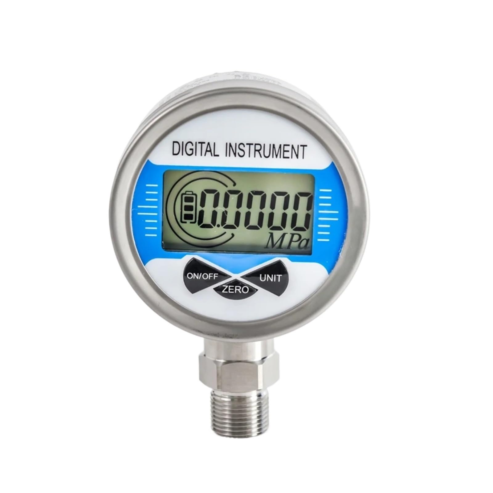 Edelstahl Wasser Digital 60Mpa NPT1/4 NPT1/2 LCD Digital Manometer Druckmesser (Color : 60mm dial diameter, Size : 0-40Mpa)