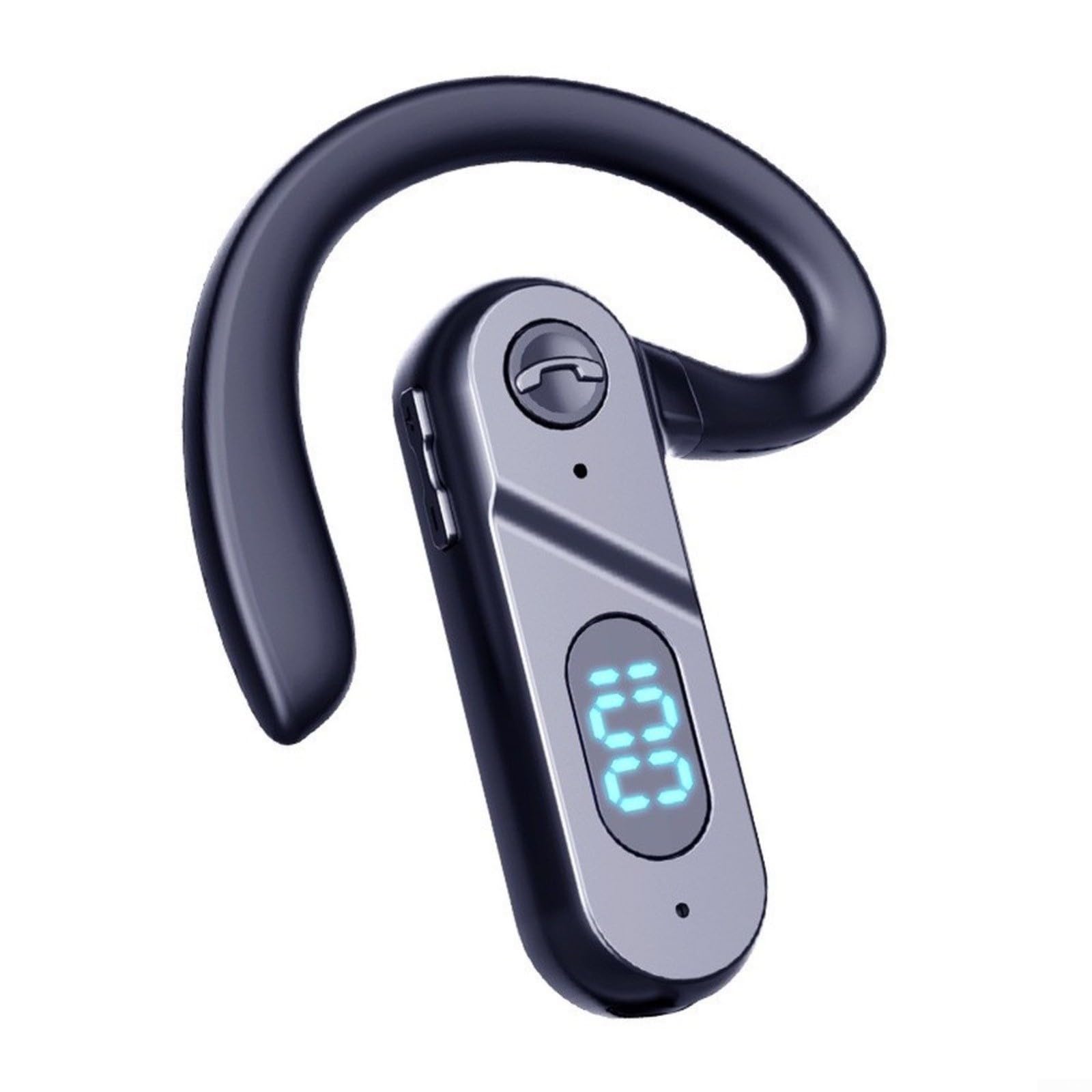 Lapiglo Bone Conduction Wireless Ear Hook Headphones with LED Display, Single Ear Sports Headset for Running Cycling Calls Hands Free ABS Lightweight