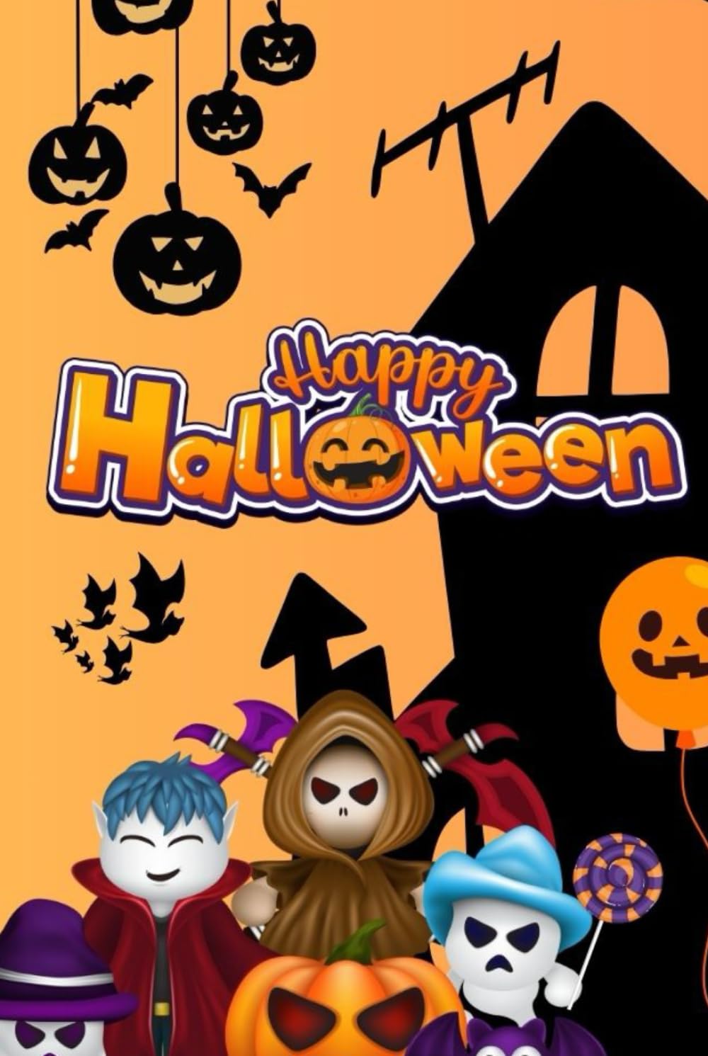 A LITTLE HALLOWEEN COLORING PAGE: PUMPKINS GHOSTS COSTUMES FUN
