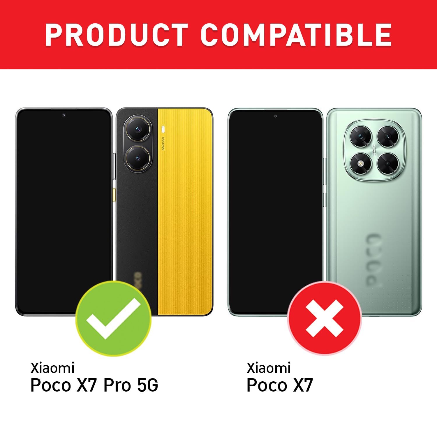 Custodia per Xiaomi Poco X7 Pro - Cover libro Phonesta Smart View Side - Rosso