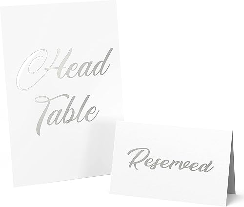 Paquete de 10 letreros de mesa reservados plateados para bodas, fiestas, restaurantes y mesas plateadas, números del 1 al 30 para recepción de boda
