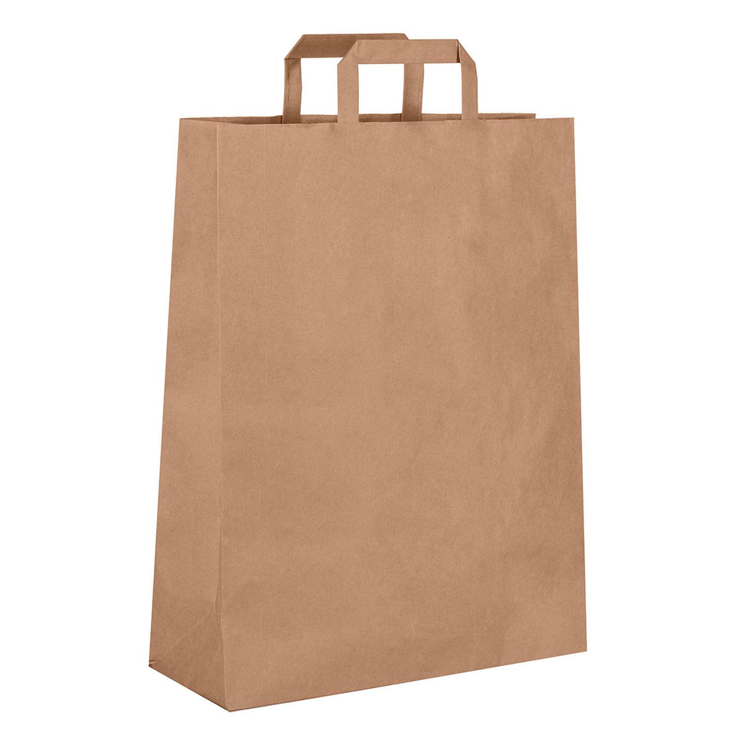 250 Papiertragetaschen Papiertaschen Henkeltaschen Tragetaschen Tüten Papiertüten braun recycelbar (32 x 12 x 40 cm)
