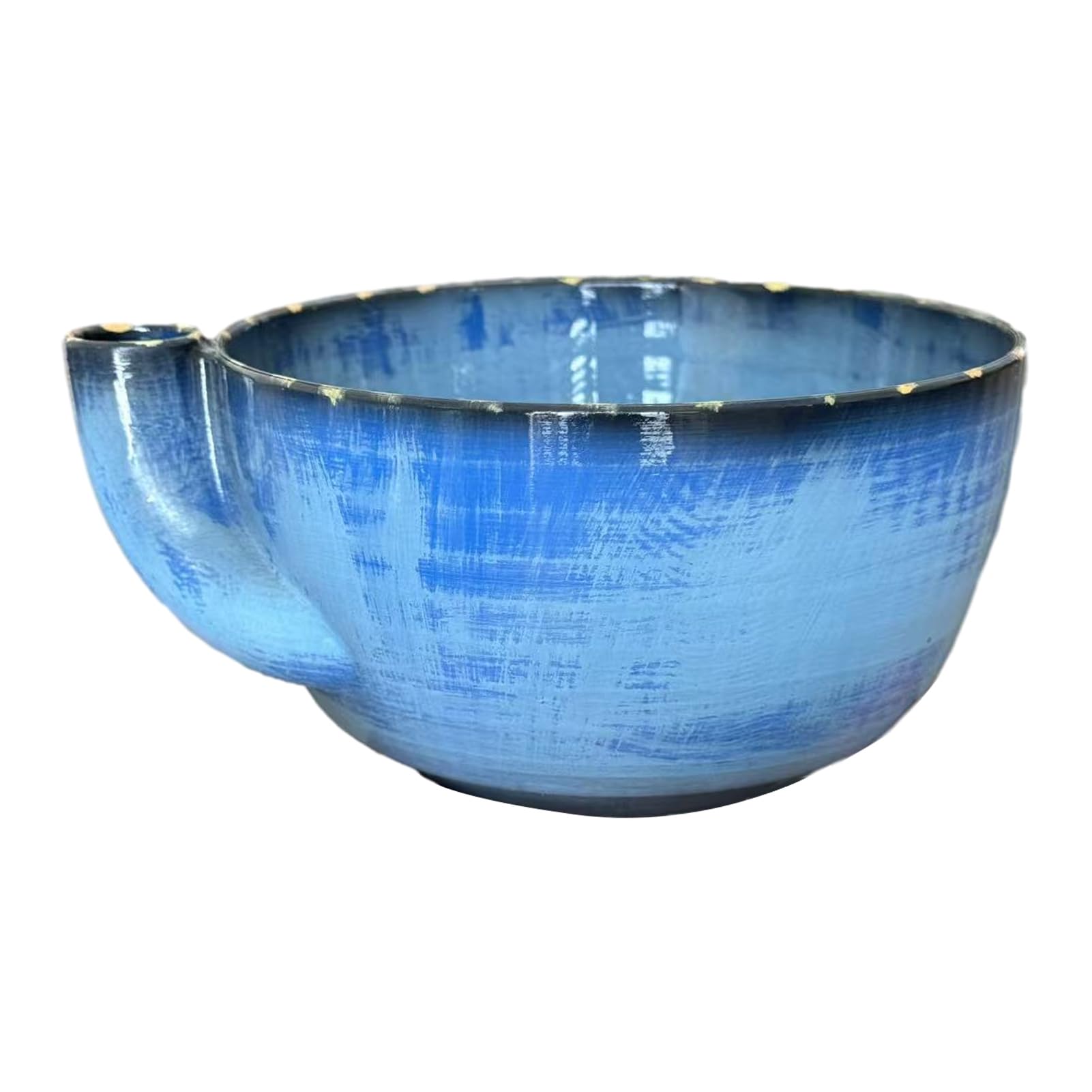 Pasisuu Self Spinning Berry Washer Vortex Fruit Cleaning Bowl with Quick Drain System for Strawberries and Blueberries Swirl Design Kitchen Colander 16.8cm Size Clear Blue
