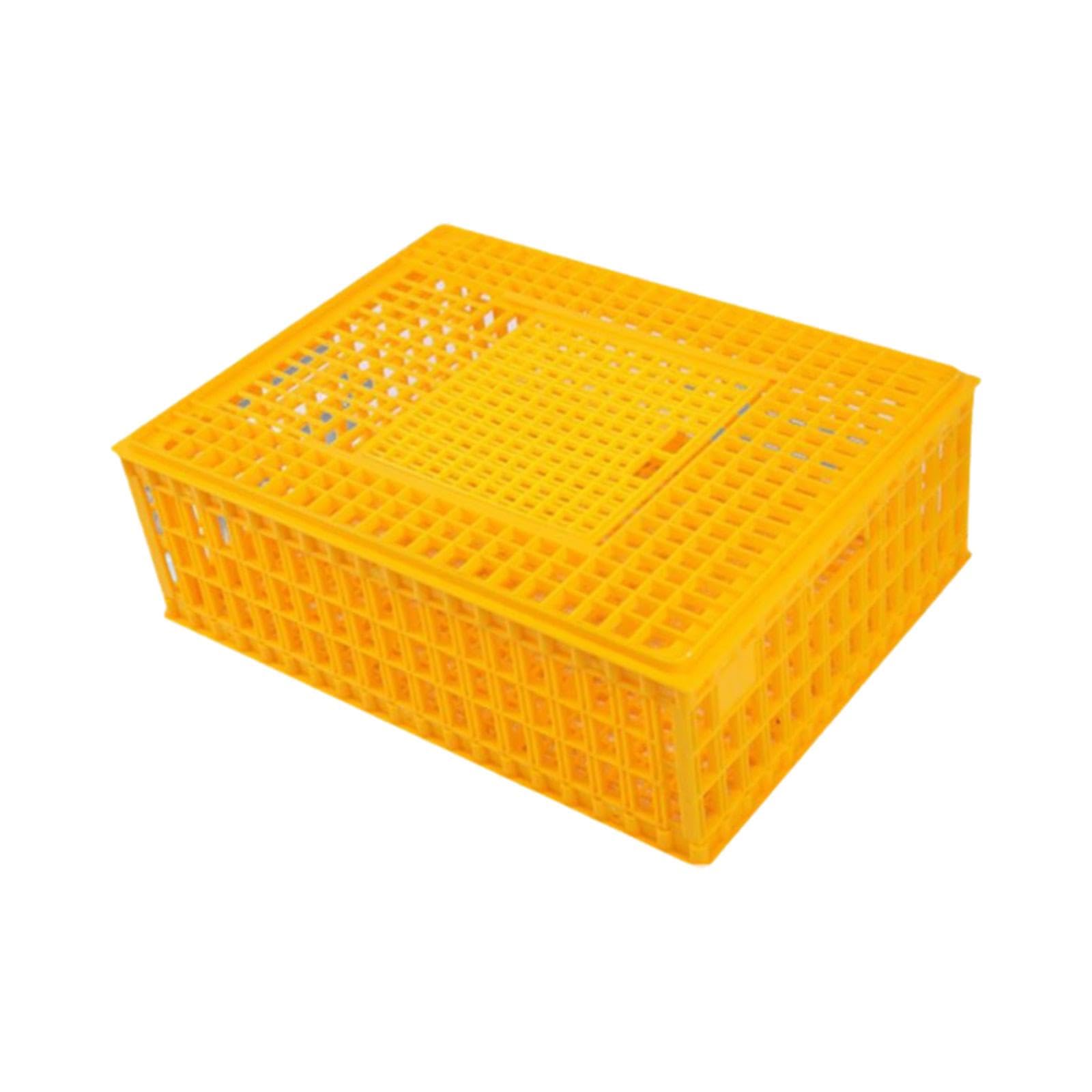 Jaula Apilable para El Transporte de Aves de Corral, Transportín para Pollos, Caja de Transporte para Hámsteres, Palomas Y Pavos, Amarillo