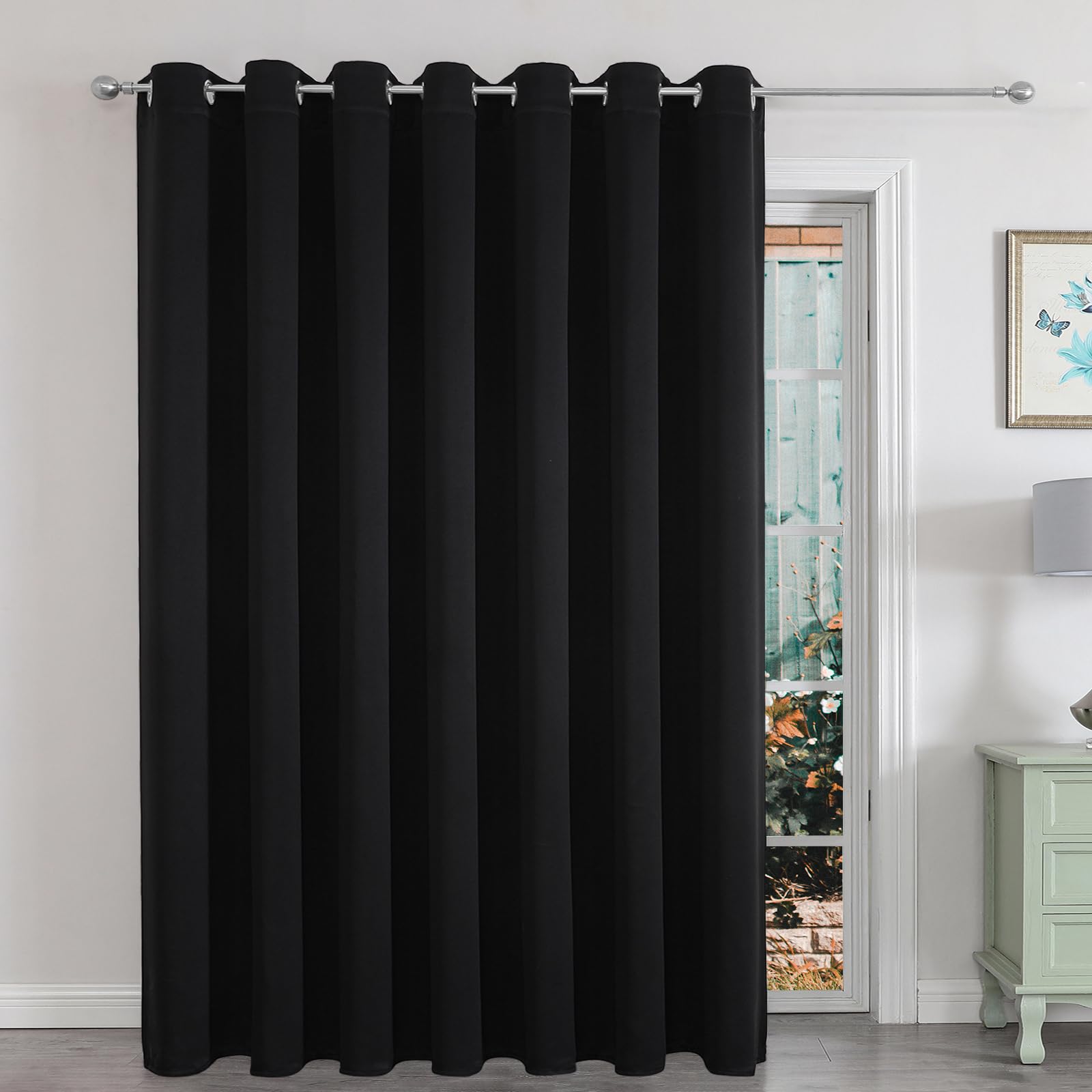 Joydeco Curtains for Sliding Glass Door, Blackout Curtains 84 Inches Long, Extra Wide Curtains for Patio Sliding Door Living Room, Room Divider Curtains, Blackout Curtain for Living Room