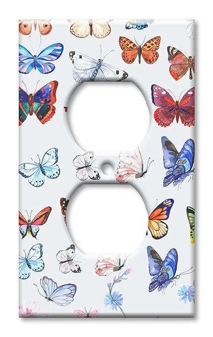 Brand Electrical Outlet Cover Wall/Switch Plate - Watercolor Butterflies