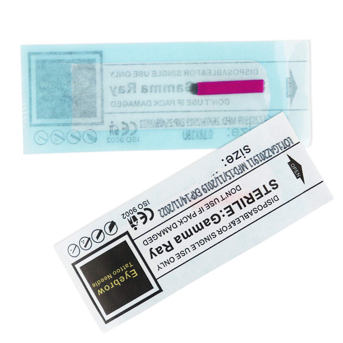 50 piezas Rosa Agujas de Microblading Nano 0.18mm Maquillaje permanente 18U 12 Slope 14 Slope (18U)