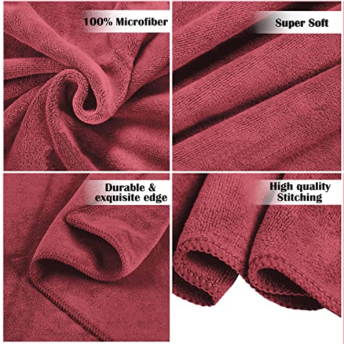 Image of Sassoon Venir Microfiber 1 Piece Kids Bath Towel 450 GSM (50x100cm, Crimson Color) Ultra Soft Material, Towel for Daily use