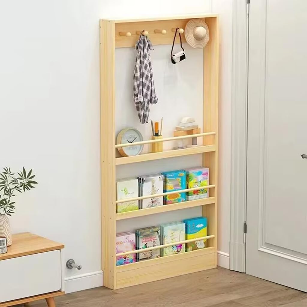 YUANCHUTOP Narrow 3-4 Tier Storage Rack Behind Door - Space-Saving Wall-Mount for Books, Bedroom, Living Room, Office - Versatile Storage Solution for Small Spaces