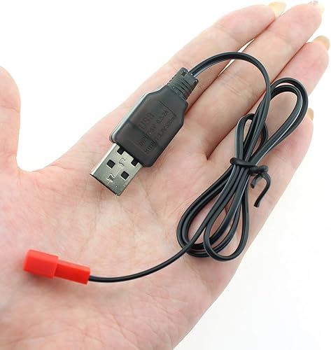 Miniatura 5 de Maxmoral 3 unids negro USB cable de carga JST enchufe 3.7 V USB cargador de batería de litio para RC aviones helicóptero juguete accesorio