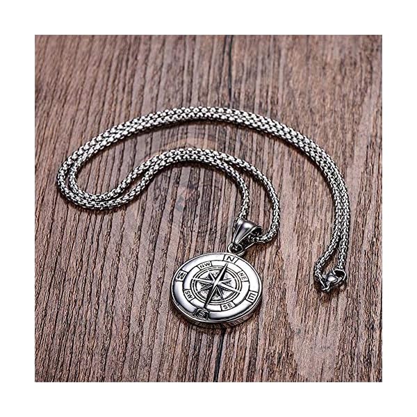UMtrade Vintage Nautical Graduation Medal Pendant Men Women Compass Necklace Outdoor Adventure Hiking Jewelry - Image 4