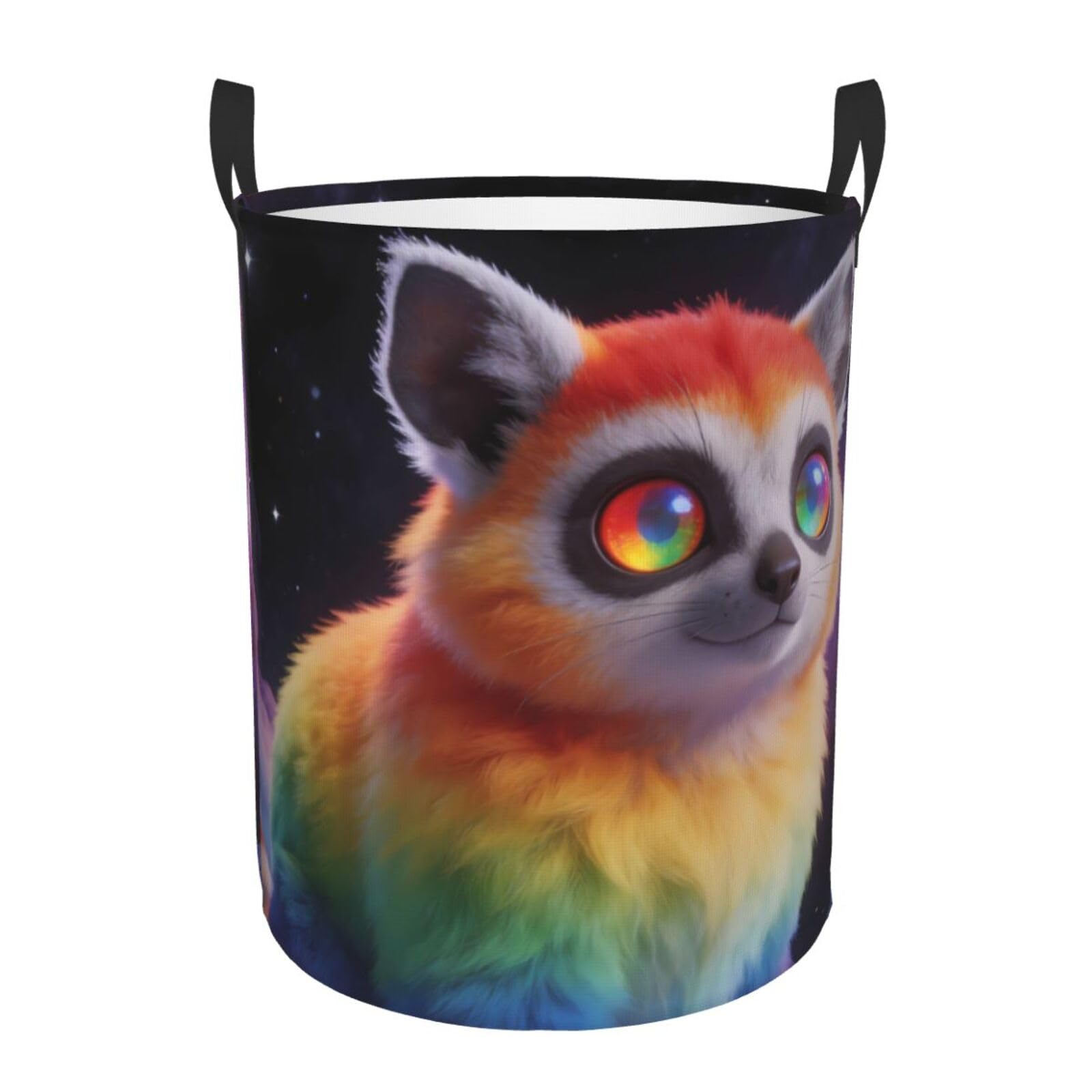Panier à linge lémurien arc-en-ciel 50x40 bac rangement jouets chambre enfant