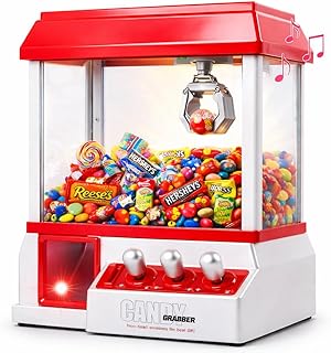 Japard Claw Machine for Kids, Mini Candy Vending Machine, Manual Arcade Game with Adjustable