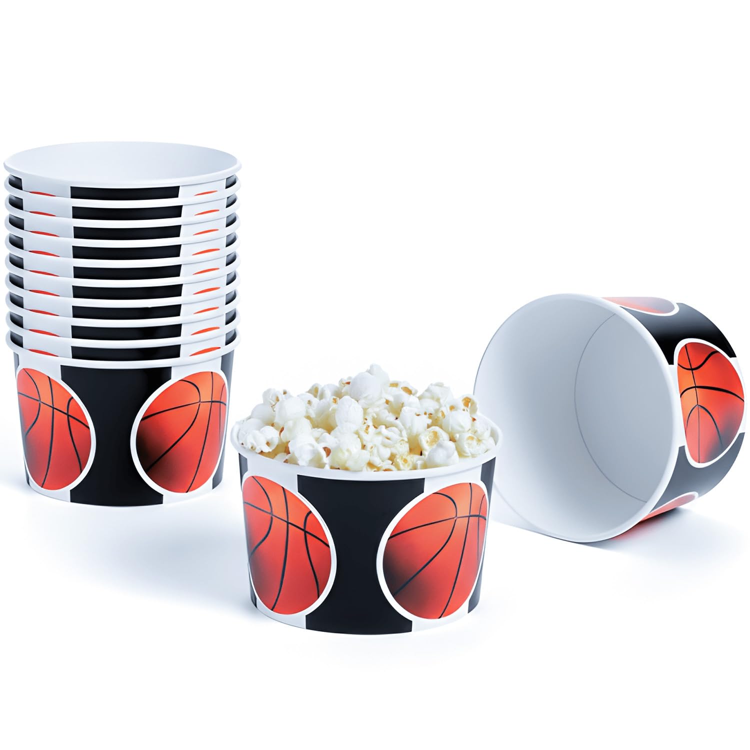 Fun Express Basketball Snack Bowls (set of 12) Tournament and Sports Party Supplies