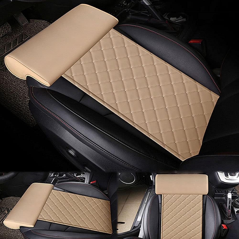 YNITJH Car Leather Cushion Knee Pad Thigh Support Pillow