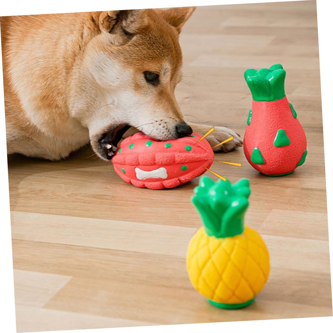 Beaupretty Lot De 5 Jouets Interactifs Et Résistants pour Chiens À Mâcher Portables en Forme De Fruit Adorable