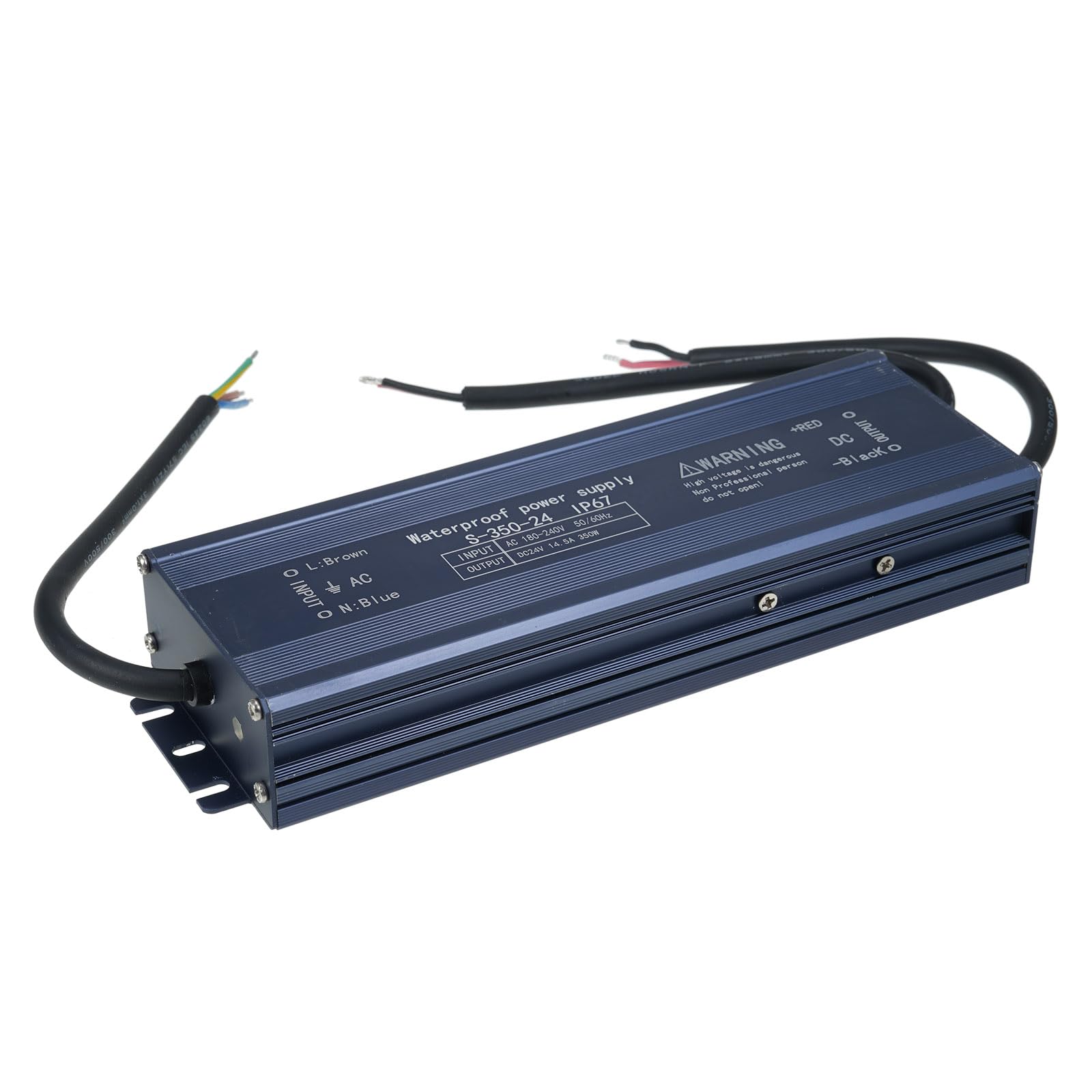 Qcwwy Driver LED 24V 120W, Alimentatore Impermeabile per Strisce LED e Illuminazione di Insegne, Trasformatore IP67 con Uscita 150W per Uso Esterno (350W)