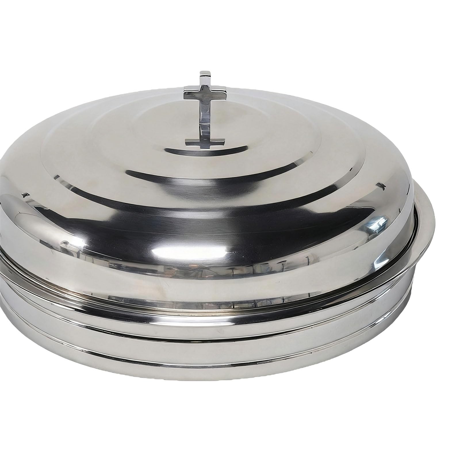 Vassoio in acciaio inox per comunione, design a 72 fori con coperchio, grande capacità, per servizi religiosi, forniture in acciaio inox