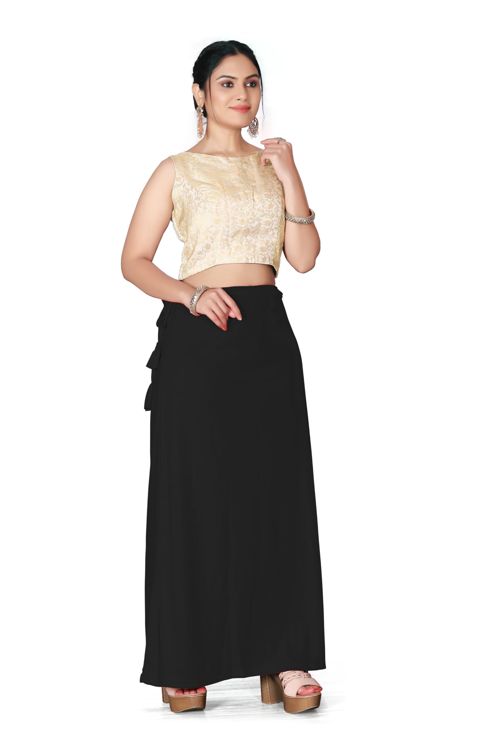 TFC Black Lycra Saree Shapewear Petticoat for Women, Cotton Blended,Petticoat,Skirts for Women,Shape Wear Dress for Saree-picture-42