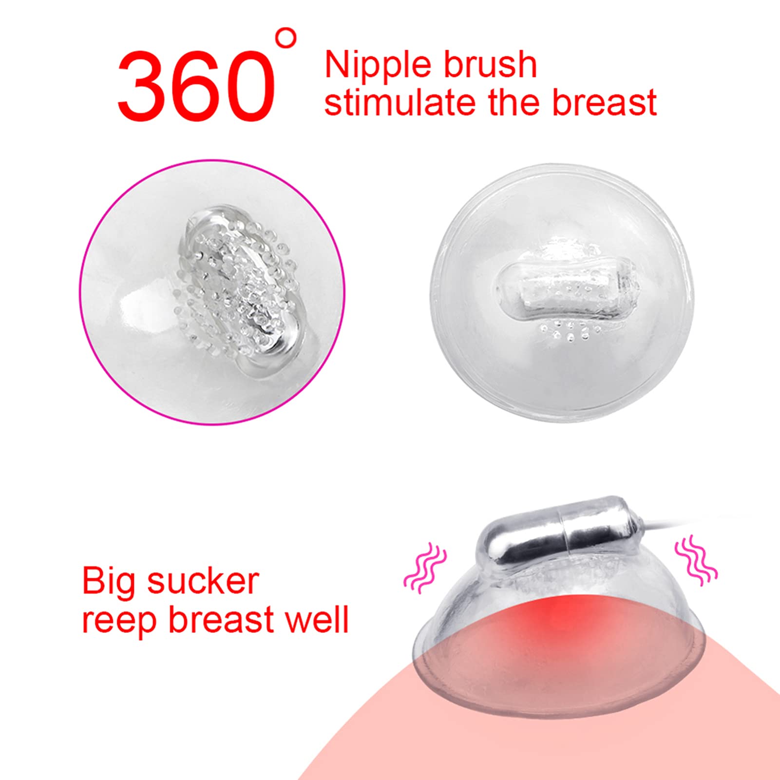 Vibromasseur 20 Modes Sucker de Mamelon Vibrantes,Juguetes Sexuales Pour Femme Appareil de Massage Pompe Stimulateur De Poitrine Adulte pour Couple/Femme/Homme,Rosado