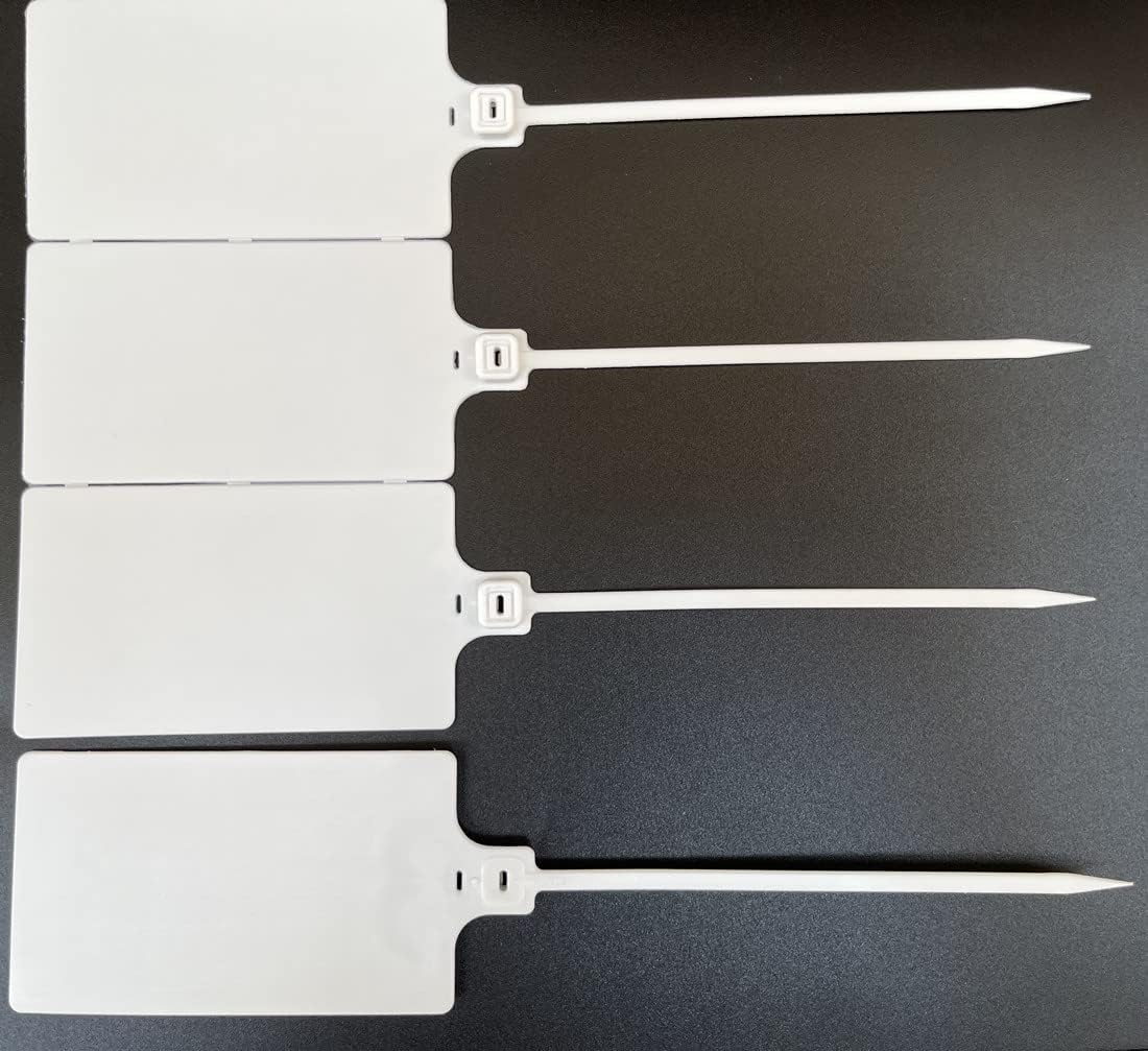 Blank Waterproof Plastic Tags for Labeling Marker Ties Large Tag Fastener Zip Tie Label Security Seal Tags 2.28"×3.94" 200pcs,White - Image 7