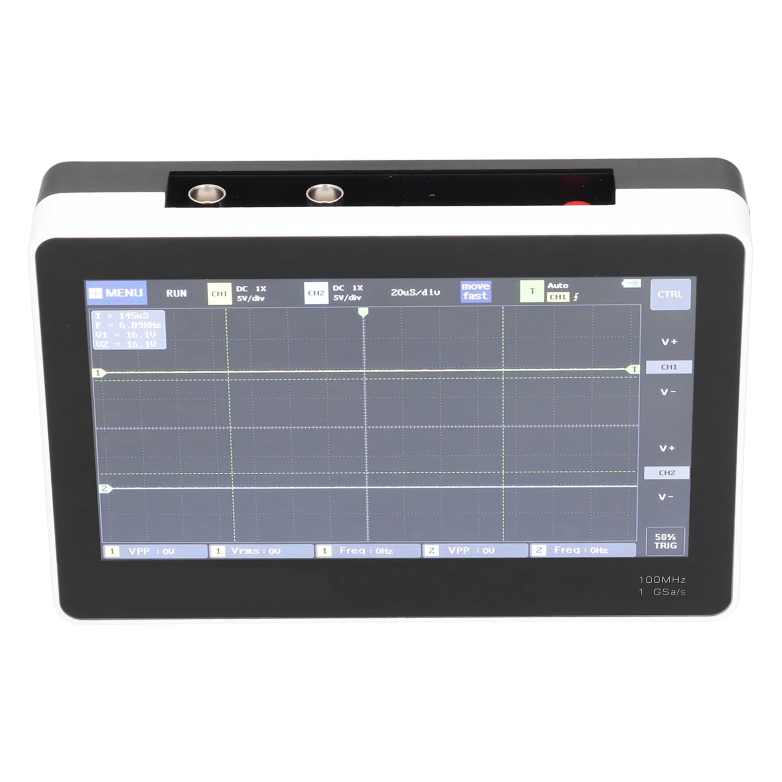 FTVOGUE 1013D Osciloscopio Digital de 2 Canales, 100 MHz, Pantalla Táctil de 7 Pulgadas con Batería de 6000 MAh, Muestreo 1GSa/s para Análisis de Forma de Onda