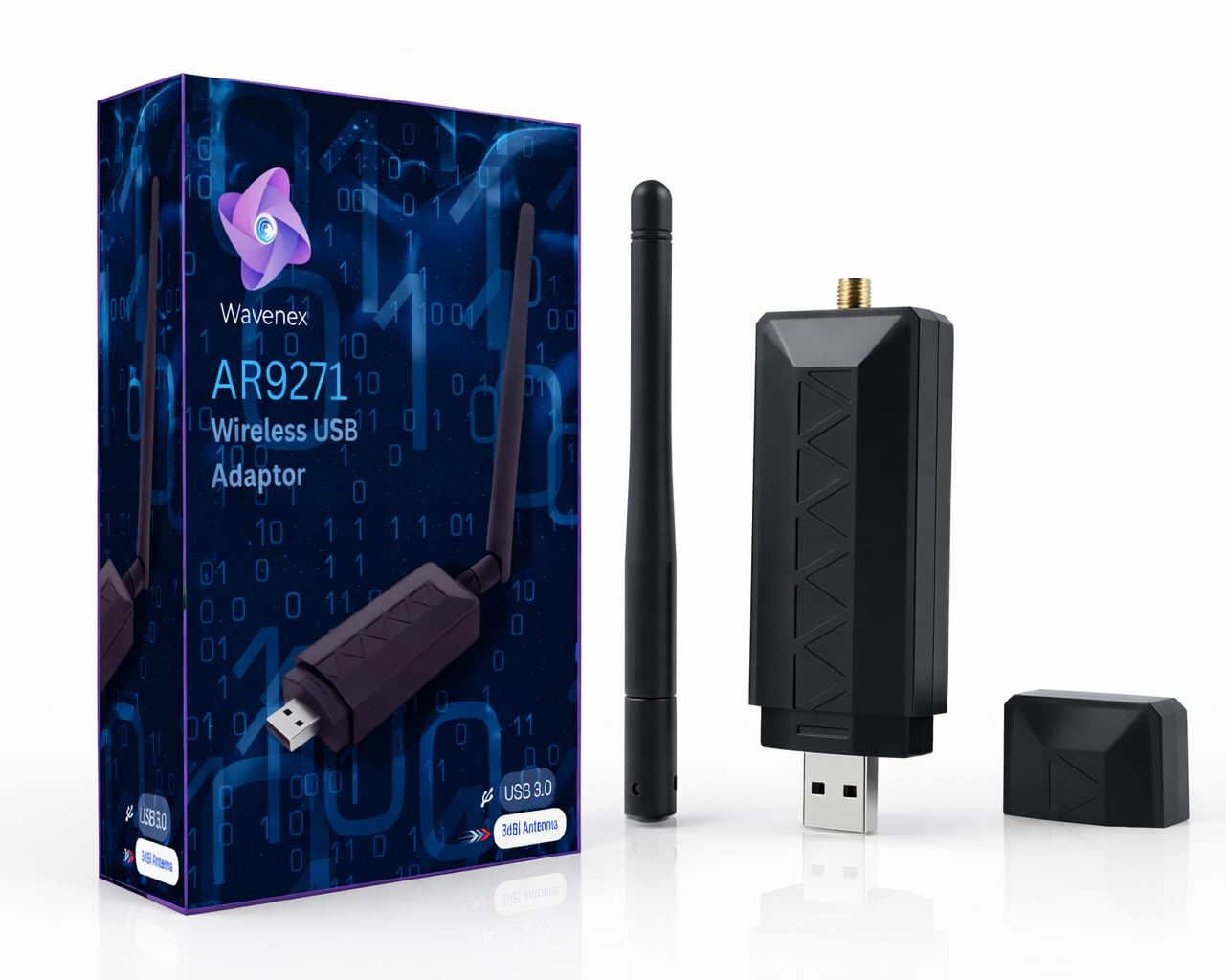 AR9271 New Version 2.0 2.4GHz 150Mbps Wireless WiFi Adapter for PC with External Antenna for Kali Linux,Windows-Monitor Mode/Packet Injection Supported