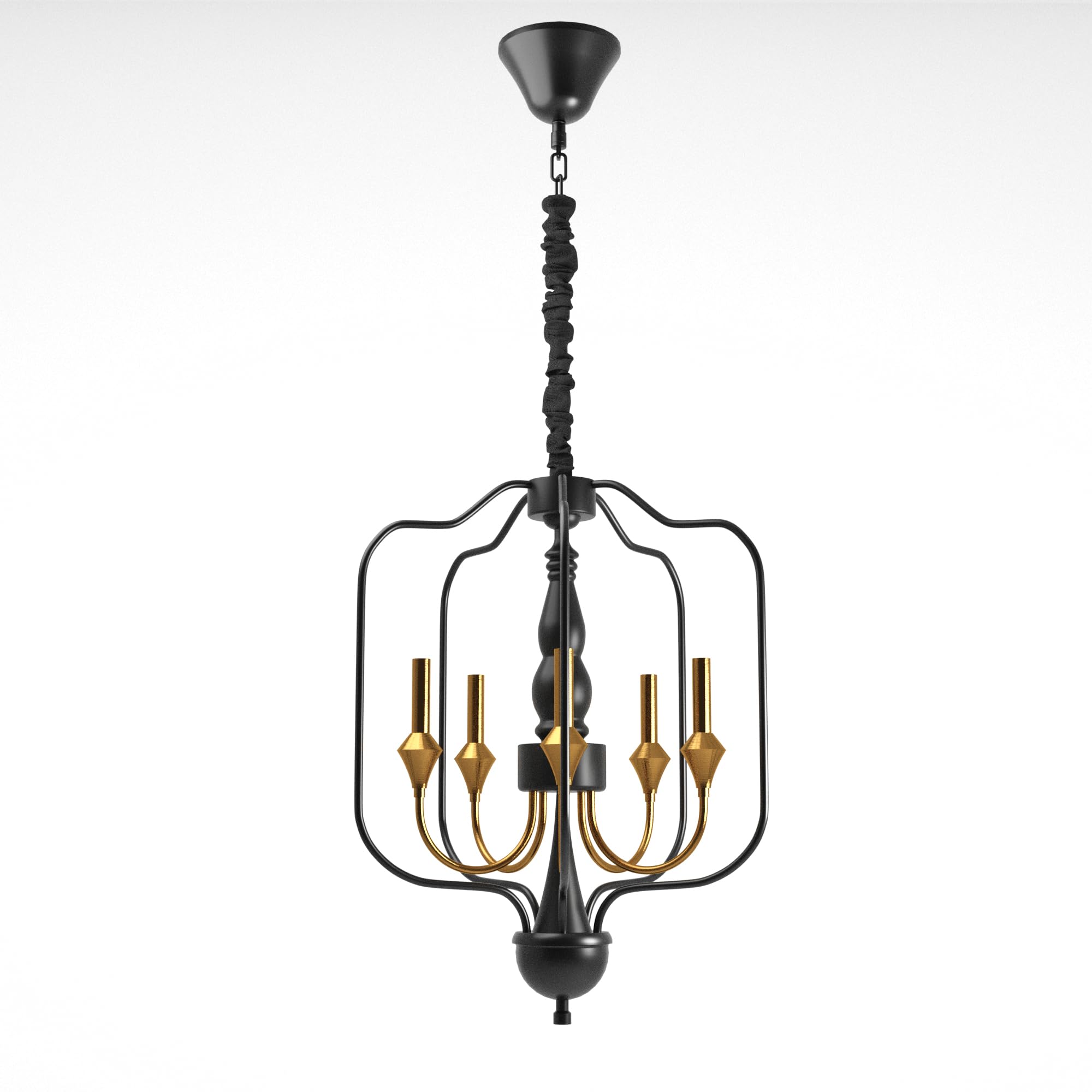 LEDSone 5-Light Farmhouse Candle Chandelier for Living Room Industrial Pendant Ceiling Light Fixture for Hallway Kitchen