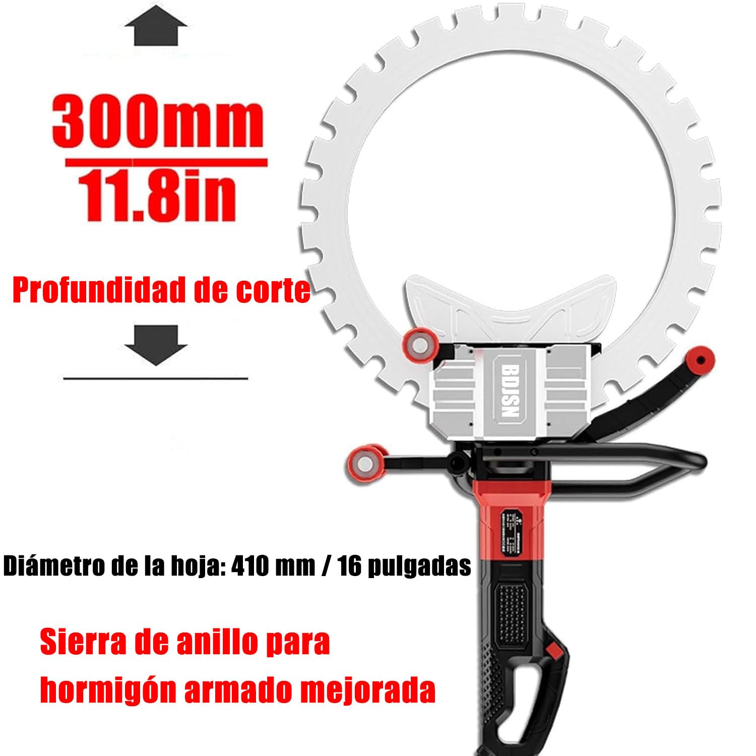 Sierra Eléctrica Para Hormigón Húmedo De 9800 W, Profundidad De Corte De 300mm, Con Sistema De Supresión De Polvo Con Alimentación De Agua, Máquina Ranuradora Para Mármol, Madera Y Porcelana