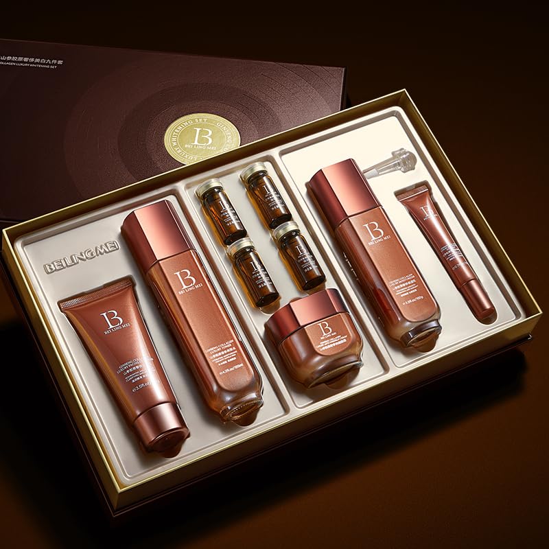 Ginseng Collagen Skincare Set 9-Piece - Korean Skin Care Set,with Face Wash, Toner, Lotion,Essence*4, Eye Cream, Cream,Deep Hydration,Anti-Aging & Skincare Gift Set for Women - Image 7