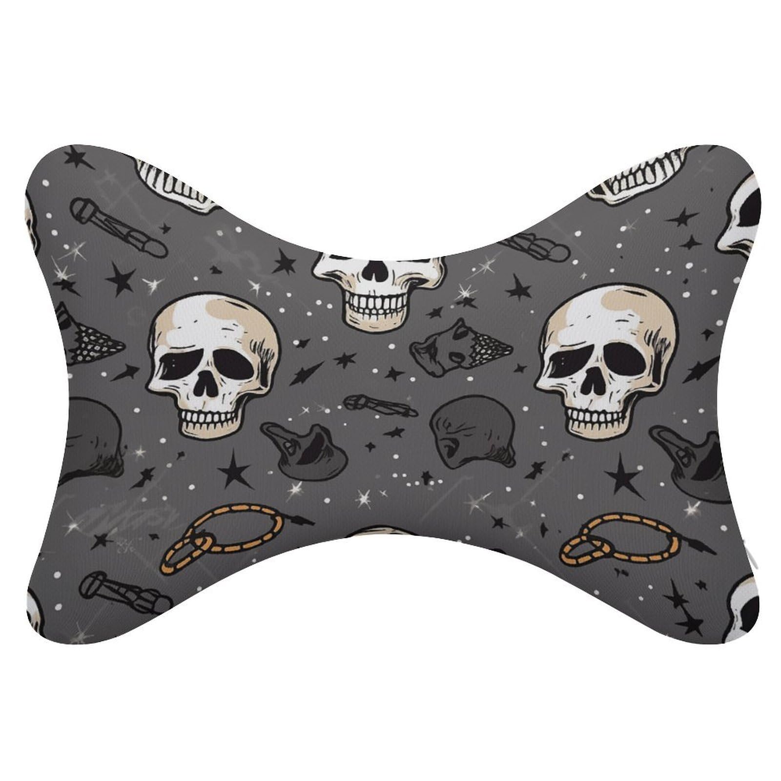 Adfgyerh Style Skull And Lightning Pillow ，Memory Foam Pillow Core，Cushion,Provide Neck Support，Car Pillows For Travel Car Seats And Home Offices.