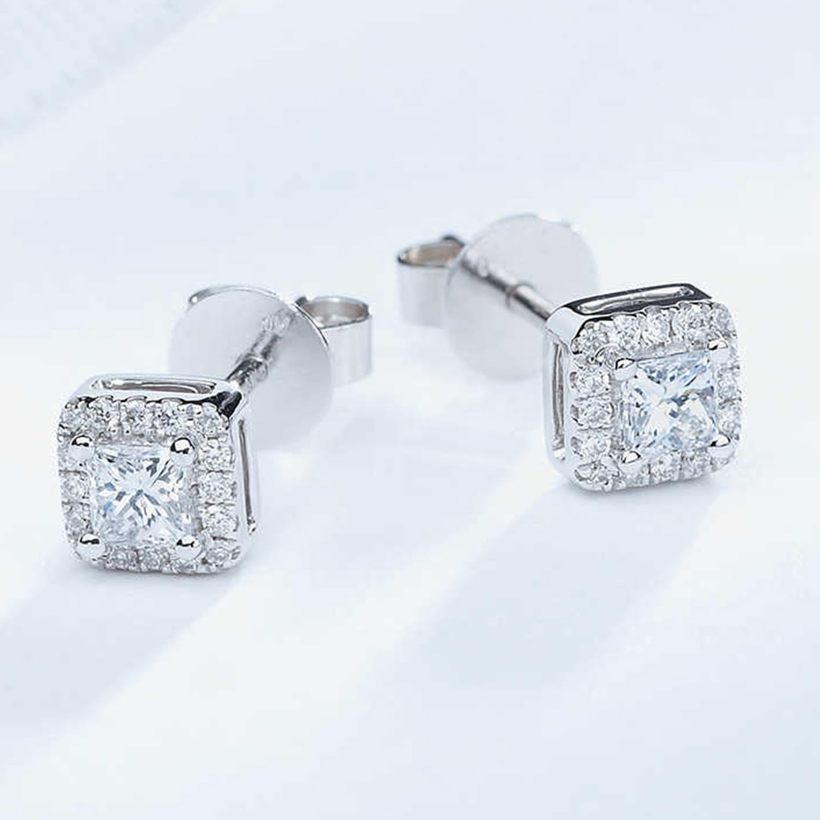 Ohrringe 9k/14k/18k Echtgold Damen, Ohrstecker Frauen mit Labor Diamant, Echtschmuck Hochzeit Braut