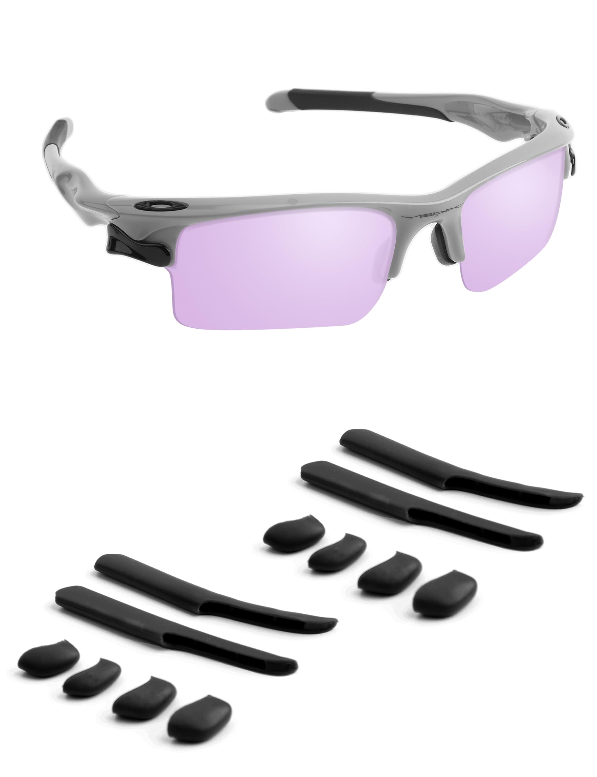 Handwith 2 Pairs Soft Silicone Sunglass Nose Pads Ear Socks Kits for Oakley Fast Jacket OO9097/Fast Jacket XL OO9156, Anti-Slip Comfort Fit Glasses