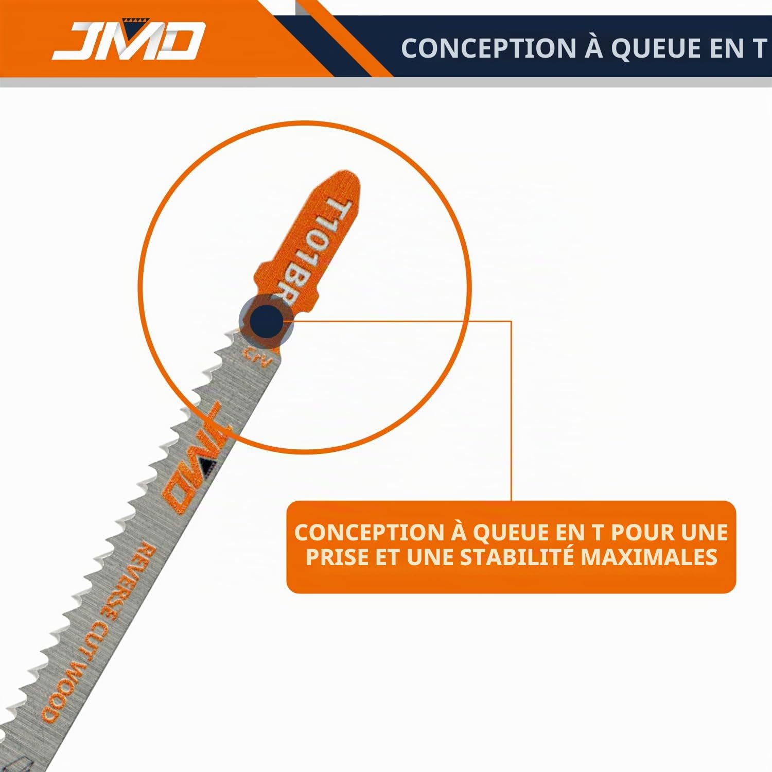 JMD T101BR Lot de 30 Lames de Scie Sauteuse pour Bois 100mm 10TPI Pour Accessoires en Bois